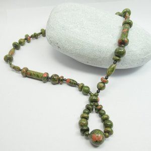 Unakite and sterling Necklace